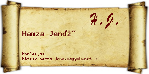 Hamza Jenő névjegykártya